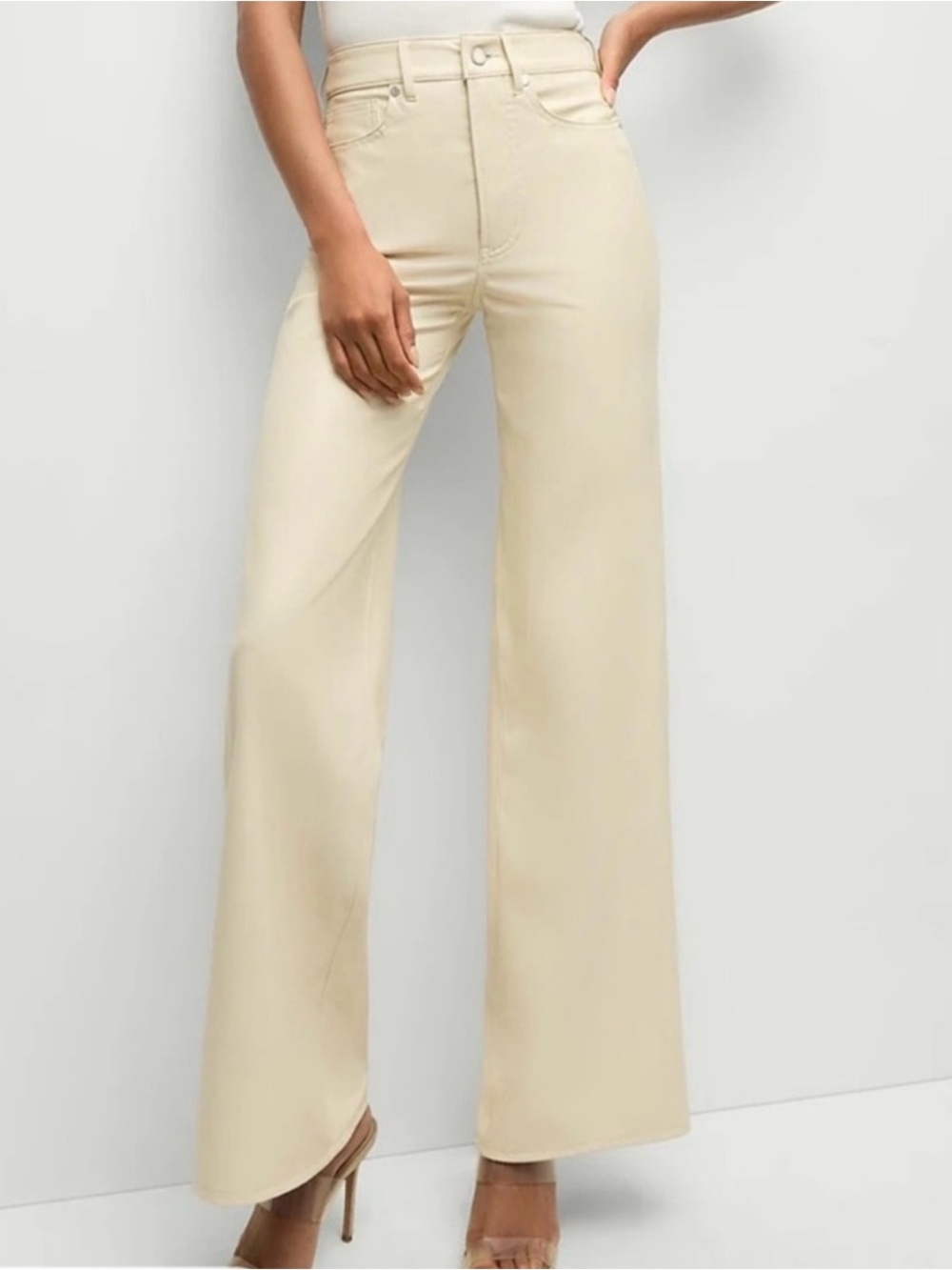 Veronica Beard Cream ecru Wide-Leg Jeans - Picture 7 of 7
